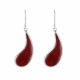 Boucles d'Oreilles Argent Larme Couleur Corail