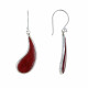 Boucles d'Oreilles Argent Larme Couleur Corail