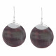 Boucles d'Oreilles Argent Disque Nacre Grise