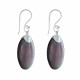Boucles d'Oreilles Argent Disque Nacre Grise