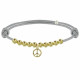 Bracelet Médaille Peace and Love et Perles Plaquées Or - Classics