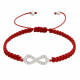 Bracelet Argent Infini et Strass Lien Tréssé - Classics
