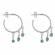 Boucles d'Oreilles Argent Créoles et Breloques de Larimar