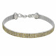 Bracelet Argent Rhodié Silicone et Strass - Classics