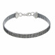 Bracelet Argent Rhodié Silicone et Strass - Classics