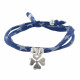 Bracelet Double Tour Lien Etoiles et Trèfle Argent - Classics