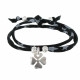 Bracelet Double Tour Lien Etoiles et Trèfle Argent - Classics