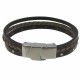 Bracelet Cuir Trois Lanières Fermoir Acier Inoxydable - Classics