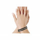 Bracelet Cuir Trois Lanières Fermoir Acier Inoxydable - Classics