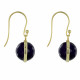PHOTO A VE Boucles d'Oreilles Crochet Argent Doré Sphère d'Améthyste