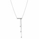 Collier Argent Rhodié Trois Chainettes et Strass