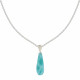 Collier Chaine Argent et Pendentif Goutte de Larimar