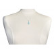 Collier Chaine Argent et Pendentif Goutte de Larimar