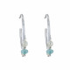 Boucles d'Oreilles Argent Créoles Breloques Perle de Culture et de Larimar