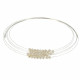 Collier Multi-fils Argent Rhodié et Perles Blanches