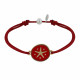 Bracelet Lien Médaille en Laiton Etoile émaillée Rouge