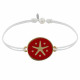 Bracelet Lien Médaille en Laiton Etoile émaillée Rouge