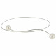 Collier Ras de Cou Argent 2 Perles de Culture Blanches 11 mm