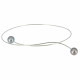 Collier Ras de Cou Argent 2 Perles de Culture Blanches 11 mm