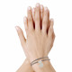 Bracelet Double Tour Lien Satin et Trèfle Argent
