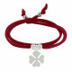 Bracelet Double Tour Lien Satin et Trèfle Argent