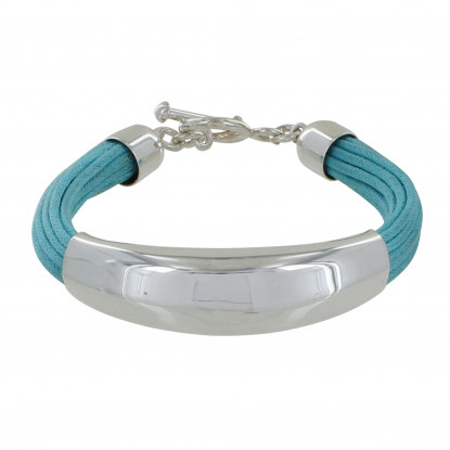 Bracelet Argent Demi-Jonc sur Fils de Coton - Classics