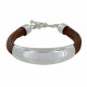 Bracelet Argent Demi-Jonc sur Fils de Coton - Classics