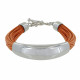 Bracelet Argent Demi-Jonc sur Fils de Coton - Classics