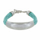 Bracelet Argent Demi-Jonc sur Fils de Coton - Classics