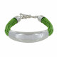 Bracelet Argent Demi-Jonc sur Fils de Coton - Classics