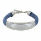 Bracelet Argent Demi-Jonc sur Fils de Coton - Classics