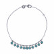 Bracelet Argent Rhodié Breloques Turquoise