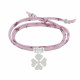 Bracelet Double Tour Lien Etoiles et Trèfle Argent - Classics