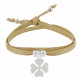 Bracelet Double Tour Lien Lurex et Trèfle Argent