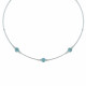 Collier Tubes Argent Perles de Larimar et d'Argent