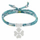 Bracelet Double Tour Lien Liberty et Trèfle Argent - Classics