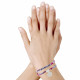 Bracelet Double Tour Lien Liberty et Trèfle Argent - Colors