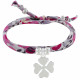 Bracelet Double Tour Lien Liberty et Trèfle Argent - Colors