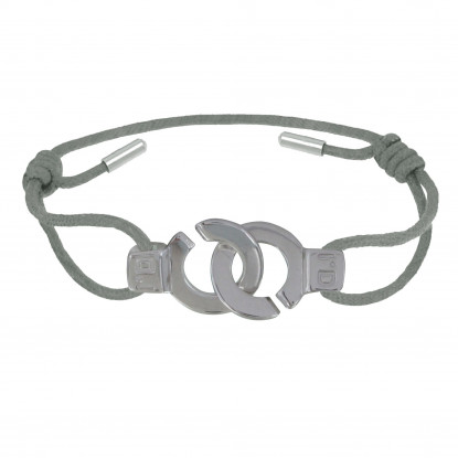 PHOTO A VE Bracelet Argent Menottes Lien Gris Clair