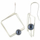 Boucles d'oreilles en Argent Carré et sa Perle - Classics