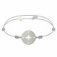 Bracelet Lien Médaille Argent Ronde Rose des Vents