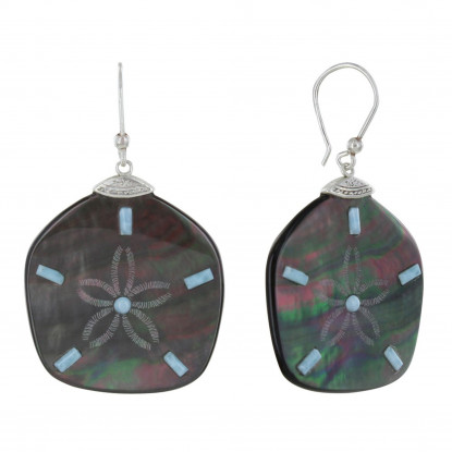 Boucles d'Oreilles Argent Dollar des Sables en Nacre et Larimar - Classics