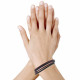 Bracelet Femme Cuir Noir et Chiné Deux Liens - Classics