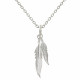 Collier Deux Plumes d'Argent 
