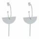 Boucles d'Oreilles Argent Rhodié Demi Créoles et Clé