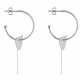 Boucles d'Oreilles Argent Rhodié Demi Créoles et Clé
