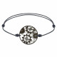 Bracelet Homme Lien Médaille Réversible Argent et Titane Rouages