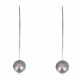 Boucles d'Oreilles Argent Rhodié Crochet Perle de Culture 6 mm - Classics