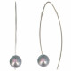Boucles d'Oreilles Argent Rhodié Crochet Perle de Culture 6 mm - Classics