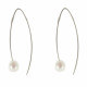 Boucles d'Oreilles Argent Rhodié Crochet Perle de Culture 6 mm - Classics